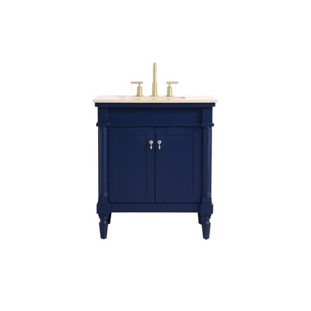 Elegant Lighting 30 in. Single Bathroom Vanity, Blue VF-1030BL